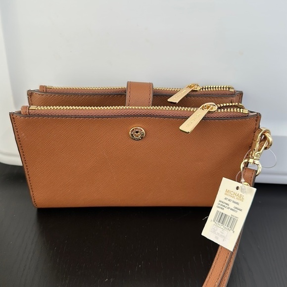 Michael Kors Jet Set double zip wallet phone case wristlet luggage - Picture 4 of 8